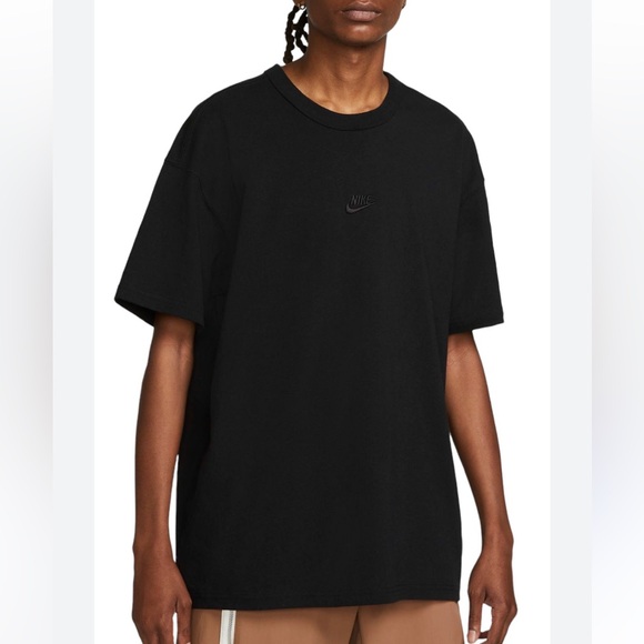 Nike Sportswear Premium Essentials T-Shirt Center Swoosh Black Loose Fit - Picture 3 of 11